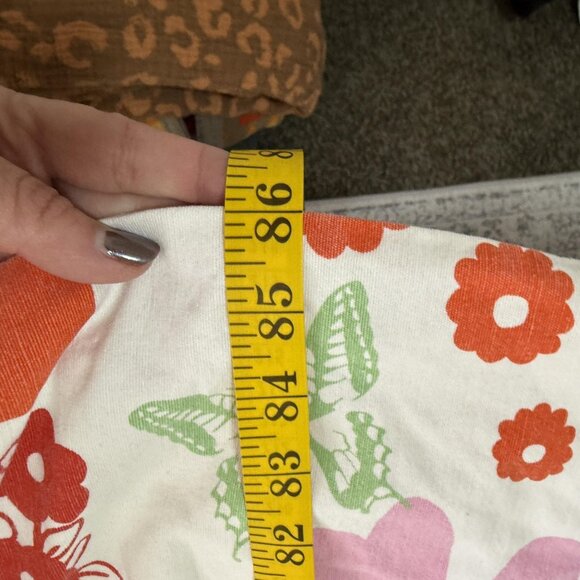 Floral Quilt Bedspread Duvet Full/Queen White Multicolor Flowers Retro Boho - Picture 6 of 7